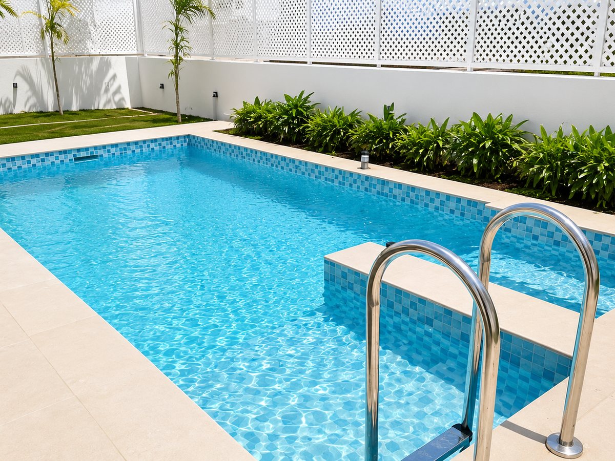 Private pool at RYST 109A beach villa, near Chennai on the ECR
