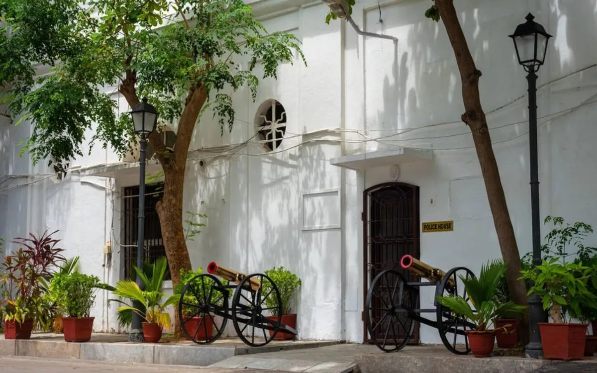 Mustard-yellow colonial villas in Pondicherry's White Town