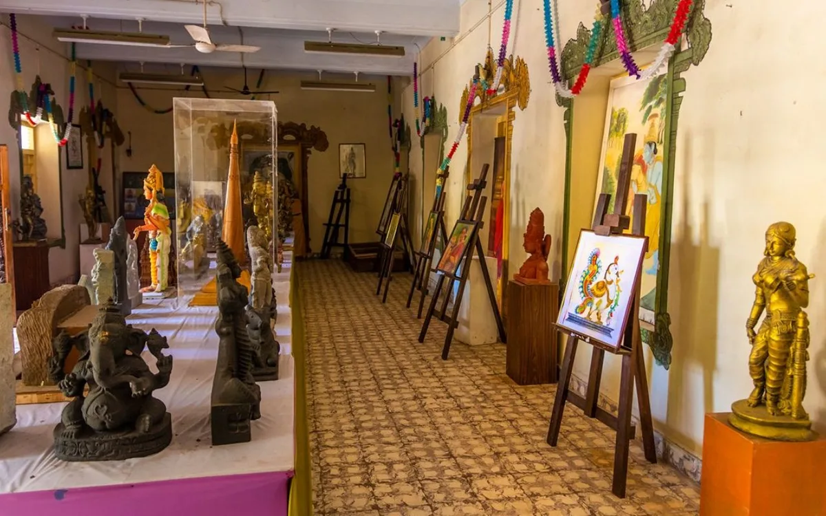 Stone-carving artisans at Mahabalipuram's Sculpture Museum