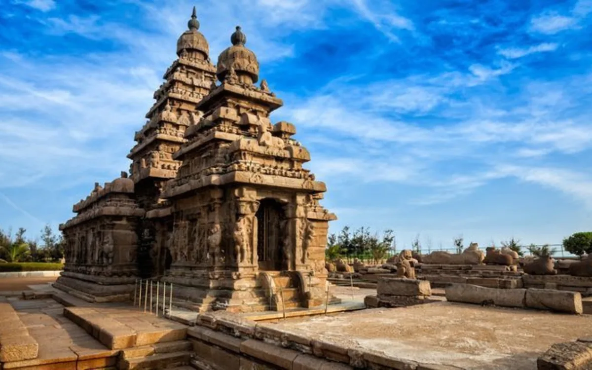 Shore Temple, a UNESCO World Heritage Site at Mahabalipuram